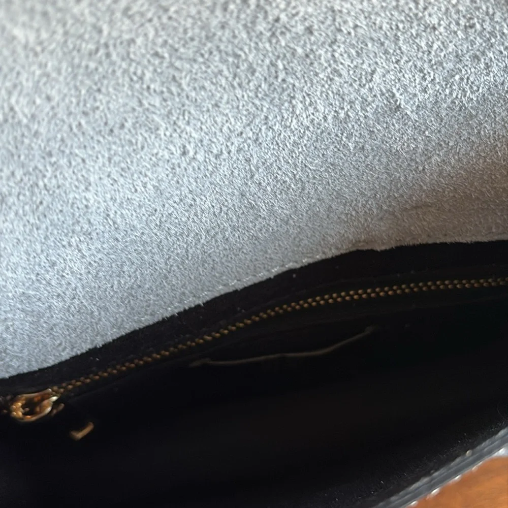 House of Harlow 1960 Light Blue Croc-Embossed Leather Crossbody Bag